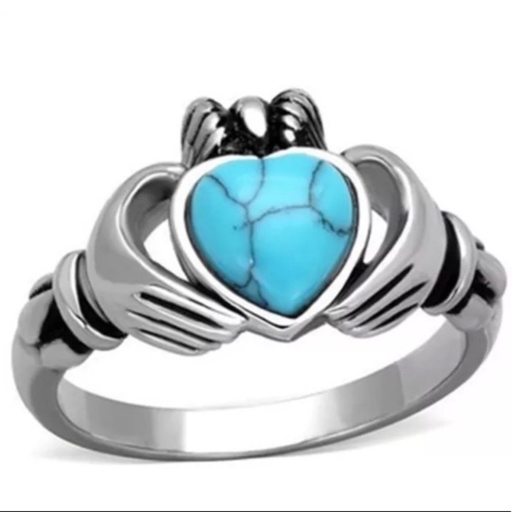 🌹✅925 Solid Silver Turquoise Ring.
